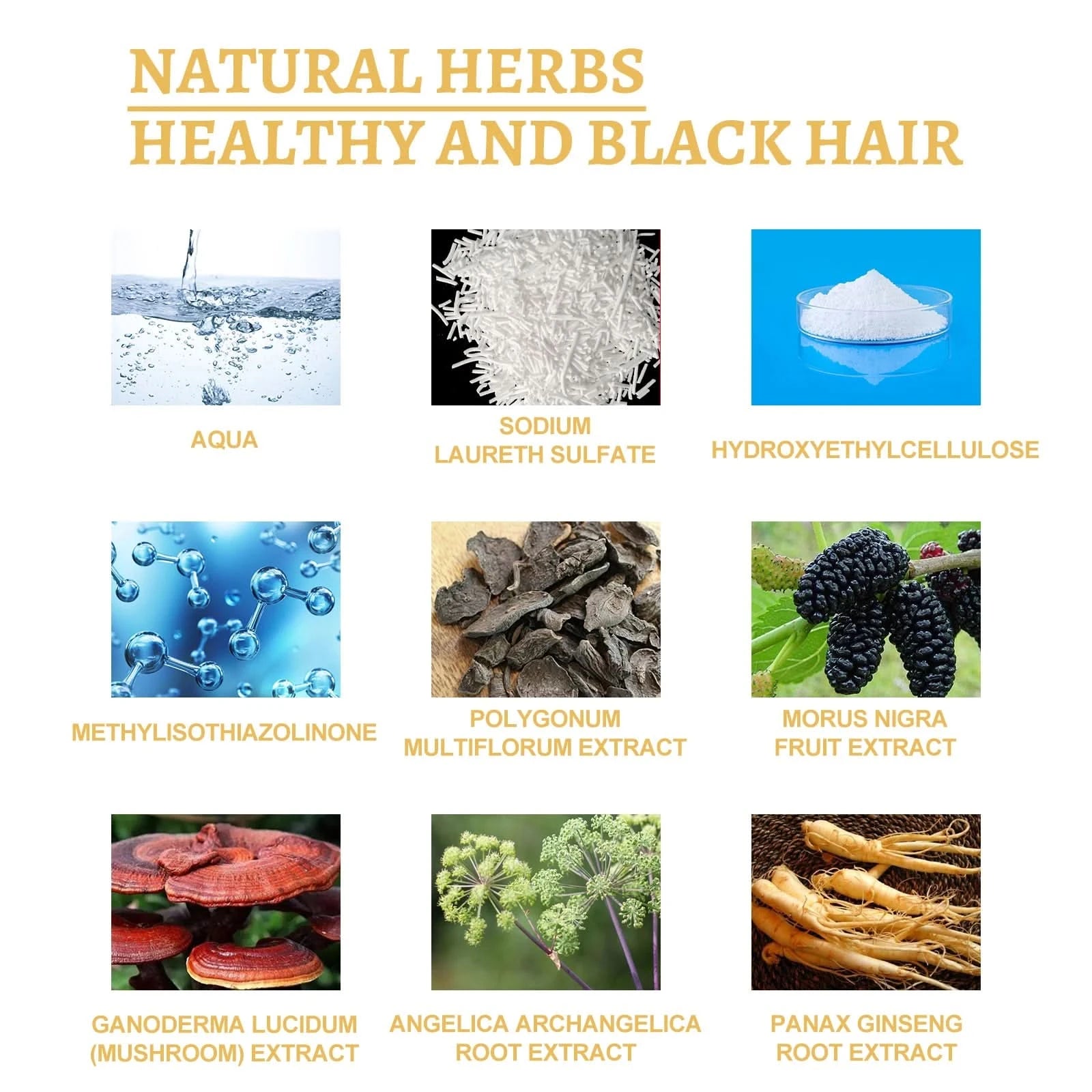 Reying Hair, Hair Darkening , Organic Ganoderma Nutrient Hair Reverse 30ML Black Ganoderma nourishes hair and strengthens it - M & M Global