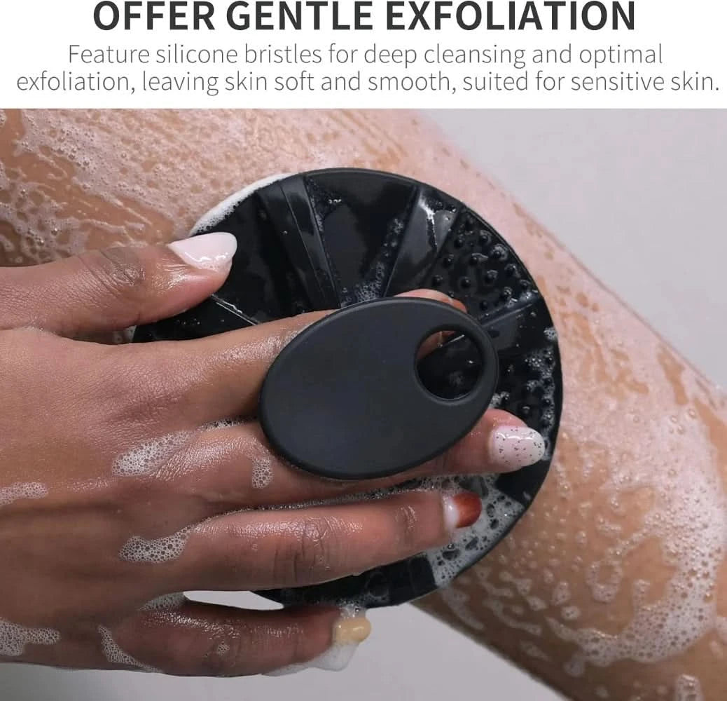 Silicone bath machine bath brush, more hygienic than traditional loofah, rich foam, long-lasting, gentle exfoliation - M & M Global