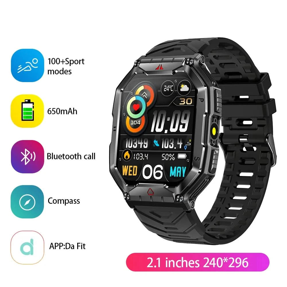 SKMEI Outdoor Sport Compass Smart Watches For Men Women 650Mah Battery 3ATM Waterproof Voice Assistant Bluetooth Call Smartｗatch - M & M Global