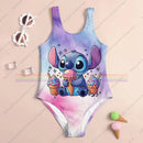 Stitch Cartoon Miniso 2025 Summer 3D Printing Kids Clothing Swimsuit Girls Boys Two Piece Bikini Set Beach Party Essential - M & M Global