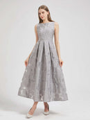 DEVCHATA Women New Fashion Organza Embroidery Elegant Long Dress Summer Sleeveless Dresses Lady Holiday Evening Prom Vestido - M & M Global