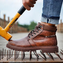 Men's Waterproof Steel Toe Work Boots High-Top Safety Shoes Slip Resistant Protective Boots Indestructible Comfort Arch Support