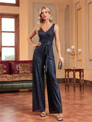Elegant V-Neck Sequins Evening Dresses Long Luxury Women Formal Wedding Party Prom Cocktail Gowns