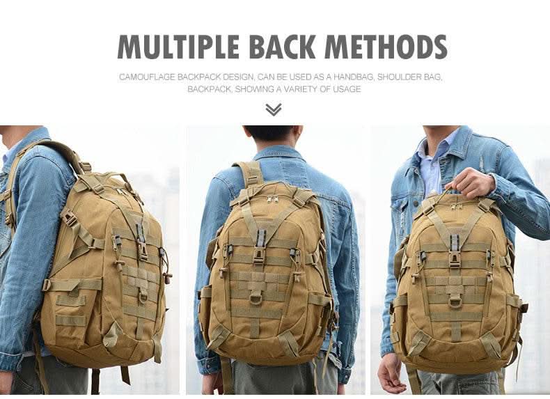 40L Tactical Backpack for Men Camping Hiking Backpacks Reflective Outdoor Travel Bags Survival Molle Climbing Rucksack Bag - M & M Global