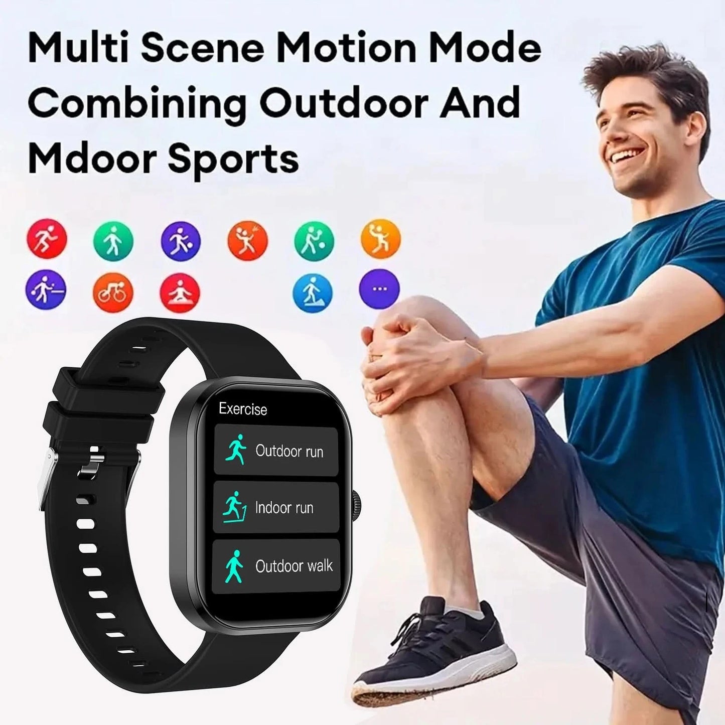 Smart Watch, Wireless Calling/dial, Multi-Sport Mode, Compatible with iPhone/Android