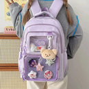 Japanese Style Kawaii Backpack Girls Transparent Ita Bag Women Large Capacity Backpack Fashion School Bag for College Student JK - M & M Global