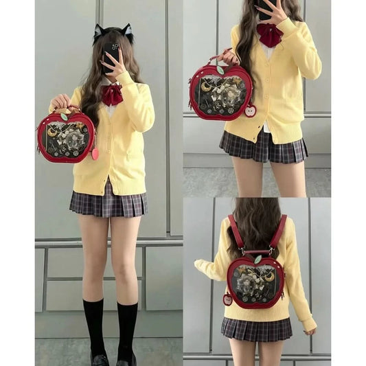 New Girl Harajuku Niche Design Apple Crossbody Bag Handbag Sweet Style Cute Ulzzang Ita Bag Y2K Backpack Preppy Style ItaBag - M & M Global