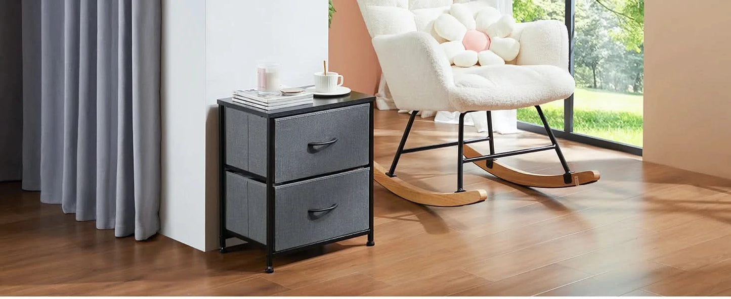 JHK Cabinet For Living Room With 2 Fabric Drawers Beside Nightstand Tables Storage Closet Chest Clothes Display Of Furniture
