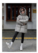 2025 Winter New Down Coat Women Parkas Fashion Long Hooded Outerwear Female Cotton-padded Padded Jacket Loose Ladies Overwear