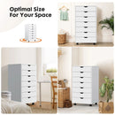 JHK 7 Drawer Chest Dressers Nightstand Storage Cabinet Wooden File Office Mobile Cabinet Wheels Living Room Organizer Rolling