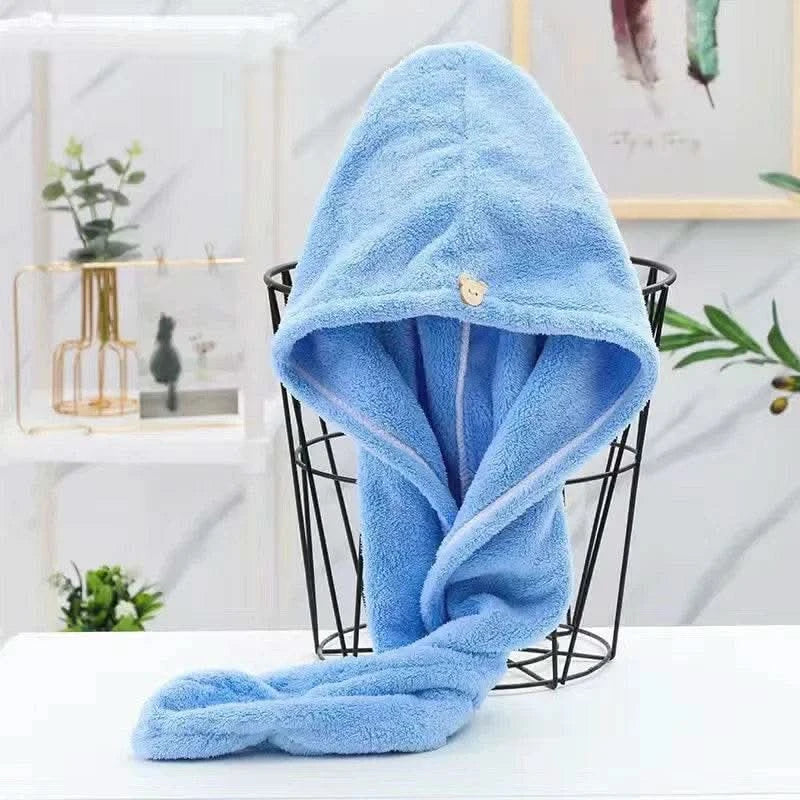 Dry Hair Cap Sports Towel Fiber Super Fine Adult Bath Towel Towels Bathroom Soft Turban for Hair Drying Miss Serviettes Face Wet - M & M Global