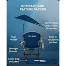 Reclining Beach Chair, 3-position adjustability with detachable detachable footrest lets, swiveling umbrella with UPF50+material