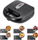 6 in 1 Waffle Iron Set, Panini Press Grill and Electric Sandwich Maker with Removable Non-Stick Plate, Ideal for Cooking Grilled - M & M Global