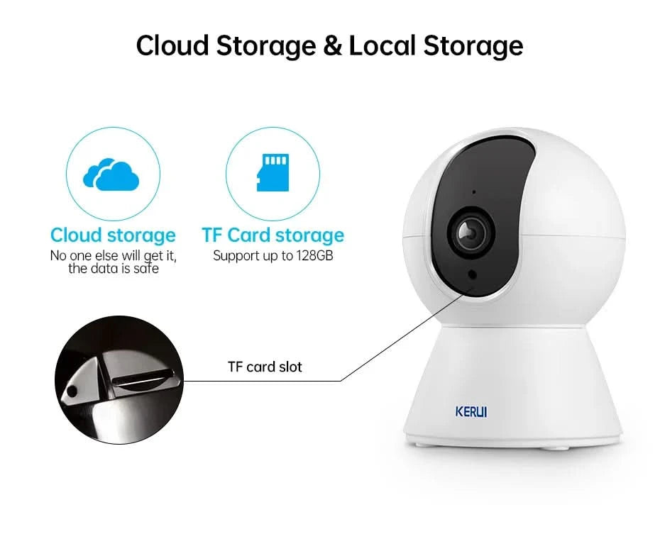 KERUI 5MP 4K Tuya Smart Mini WiFi IP Camera Indoor Wireless Home Security AI Human Detect CCTV Surveillance Camera Auto Tracking - M & M Global