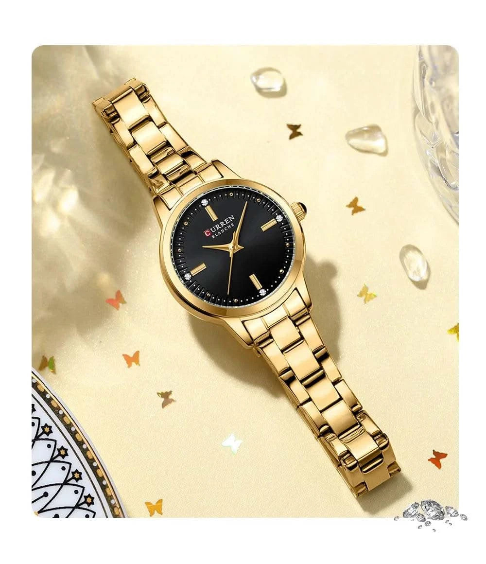 CURREN-Women's Simple Dial Wristwatch, Elegant and Charming Bracelet Quart Watches for Lady, Fashion Brand - M & M Global