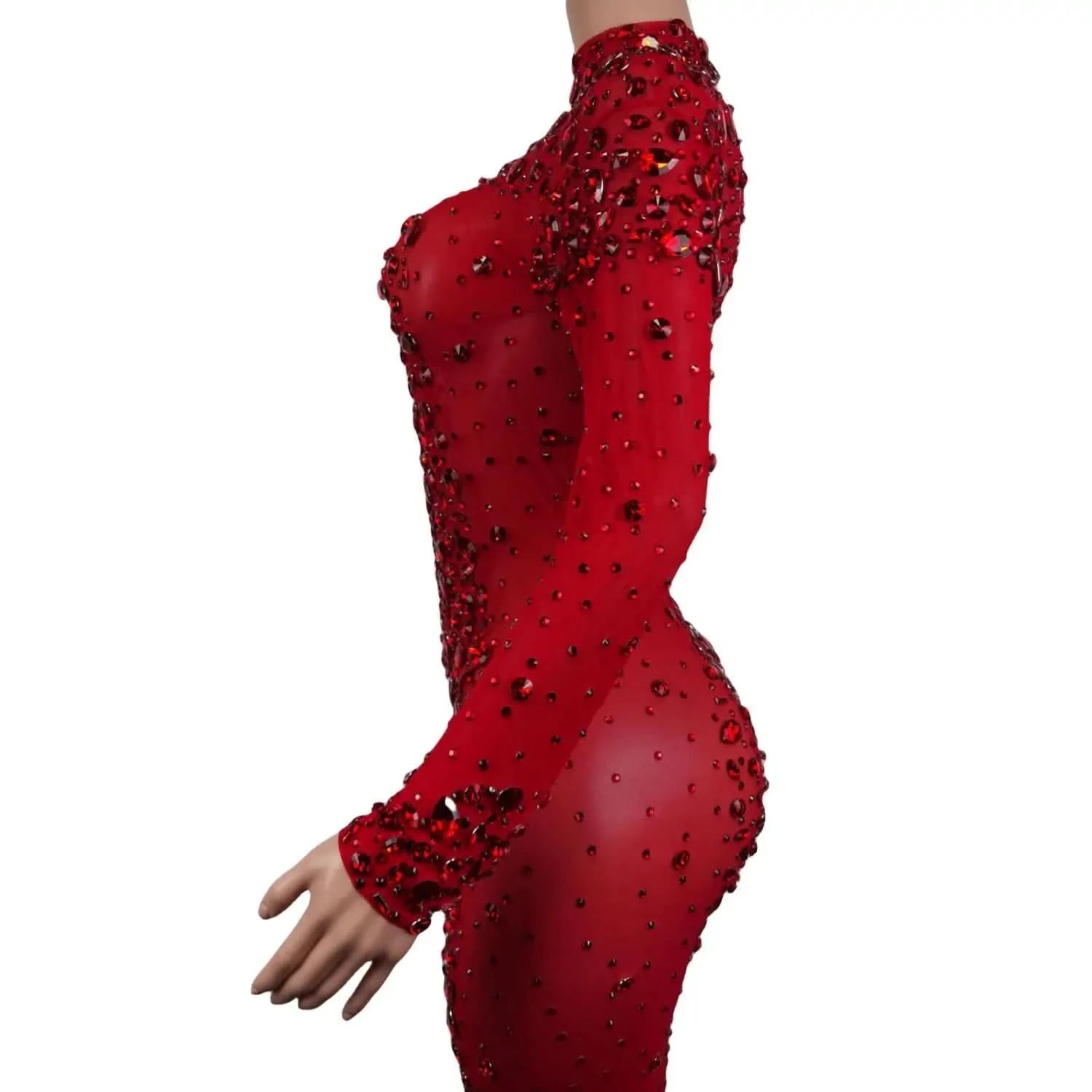 Sexy Party Banquet Evening Dresses Women Sparkly Rhinestone Long Dress Nightclub Singer Stage Costume Festival Clothing Cuixing - M & M Global