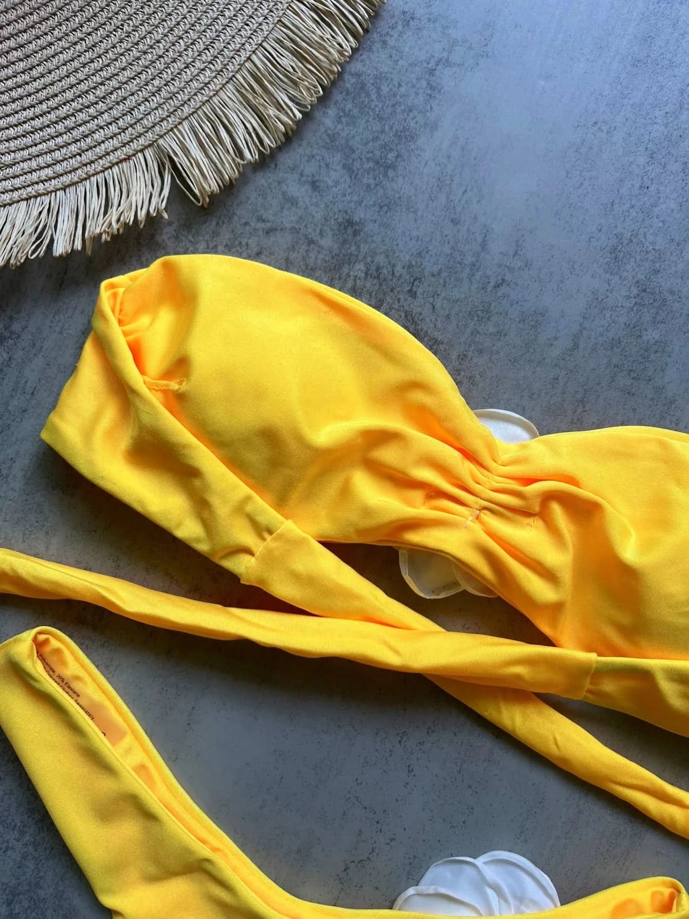 Sexy Flower Bandeau Swimwear Thong Bikini 2025 Women Lace-up Swimsuit Swimming Bathing Suit Brazilian Bikinis Sets Mujer Biquini - M & M Global