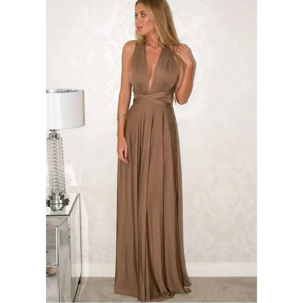 Sexy Women Multiway Wrap Convertible Boho Maxi Club Red Dress Bandage Long Dress Party Bridesmaids Infinity Robe Longue Femme - M & M Global