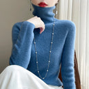 Autumn And Winter Knitted Pullover High-Neck Sweater, High-Elasticity, Fashionable And Comfortable Long-Sleeved Women's TopRY128