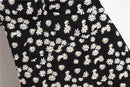 Women Mini Dresses Summer Fashion Female Vestidos Print Floral Chiffon Dresses Shirring Pleated Short Puffy Sleeve Casual Dress - M & M Global