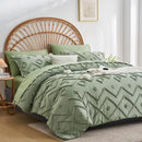 7 Pcs solid color tufted quilt set, microfiber soft and lightweight, durable and easy to wash bedding set , for all seasons