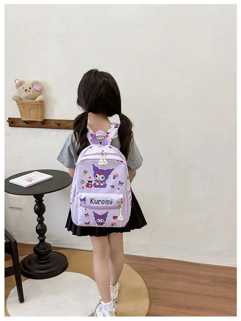 Sanrio Kuromi Hello Kitty My Melody Cinnamoroll Cartoon Backpack Cute Pompom Purin Pochacco School Bag For Adults Kids Sac A Dos - M & M Global
