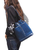 2024 Autumn/Winter new denim hand bill shoulder bag Fashion canvas bucket bag - M & M Global