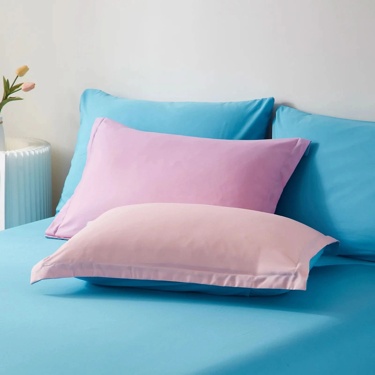 Gradient Comforter Set-7 Pieces in a Bag, Bedding Sets with Comforters,Flat Sheets, Fitted Sheet,2 Pillowcases & 2 PillowShams