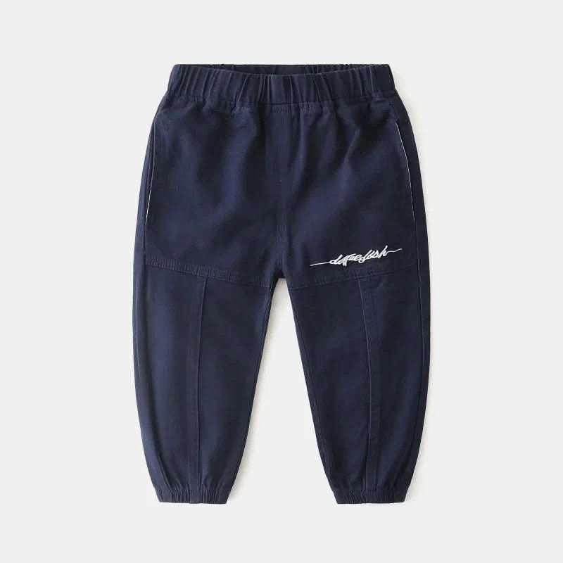 Wholesale New Children Boy Trousers Embroiedry Pockets Spliced Kids Boys Pants Casual Cotton Infant Babys Boys Bottoms 2-8Y Pant - M & M Global