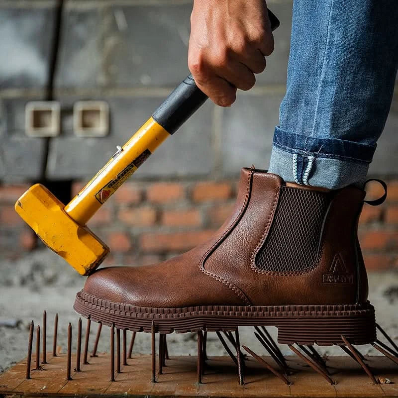 Industrial-Grade Steel Toe Boots Metatarsal Guard Triple Protection Men Work Boots Waterproof Construction Work Shoes Anti-smash