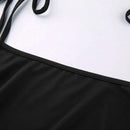 Fashion Strappy Ruched Sexy Black Dress Irregular Elegant Backless Long Dress Party Summer Dresses Women Clothes Vintage Dress - M & M Global