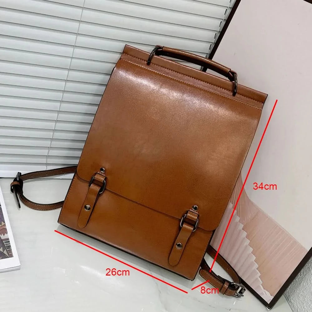 Genuine Leather Women Backpack Cross Body Bag Book School Bags Real Cowhide Lady Female Laptop Daypack Messenger Shoulder Bags - M & M Global