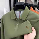 100% pure cotton high-end brand men's long sleeved polo shirt autumn fashion puppy embroidery design original top design T-shirt