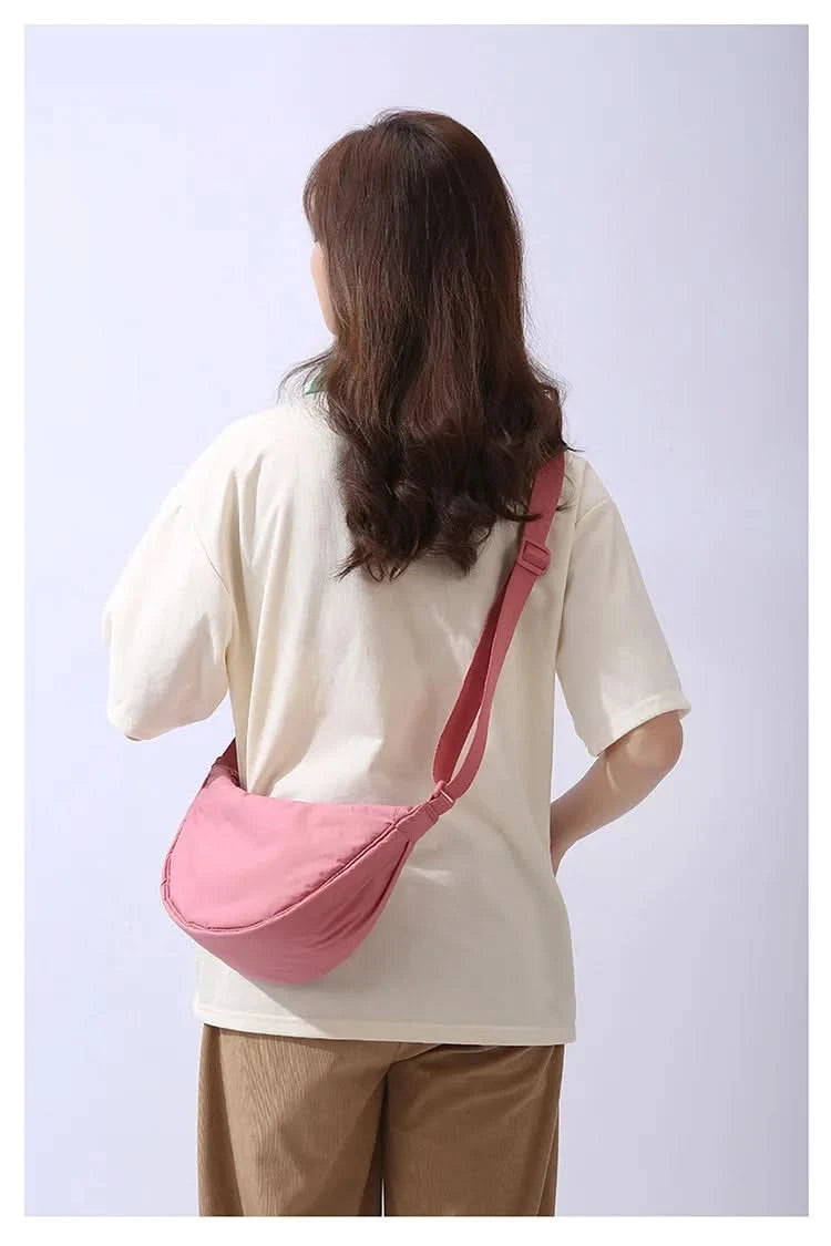Simple Design Women's Messenger Bag Fashion Ladies Nylon Hobos Small Shoulder Bags Vintage Female Girls Purse Cloth Handbags - M & M Global