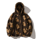 Thickened Hooded Casual Sweatshirt Women's Plush Pocket Cartoon Bear Zipper Pocket Sweatshirt Comfortable Korean Style Long S...