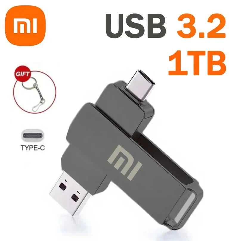Xiaomi 16TB Flash Drive USB 3.2 Super High Speed Flash Drive Metal Transfer Mini U Disk Pen Drive Type C Memory Disk SSD U Drive - M & M Global