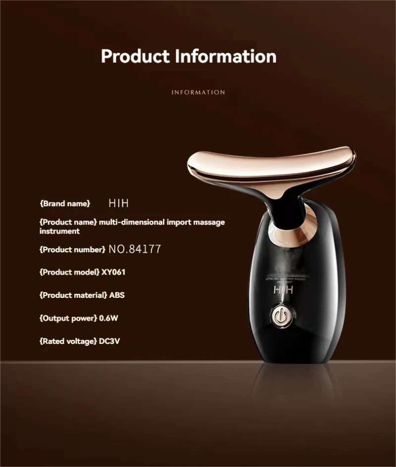 Gold Electric Facial Beauty Instrument Lifting And Firming Facial Eye Massager Household Vibration Ultrasonic Massager - M & M Global