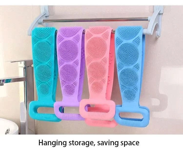 Body Sponge Silicone Brushes Bath Towels Scrubber Rubbing Back Peeling Massage Shower Belt Extended Skin Clean Brushes - M & M Global