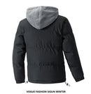 Winter New Thick Plus Size Warm Men's Fake Two-piece Trendy Cotton Jacket with Loose Zipper and Casual Cotton Jacket for Men