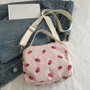 Corduroy Cartoon Shoulder Bag with Adjustable Strap Trendy Crossbody Bag Adorable Shoulder Bag Women Commute Bag - M & M Global