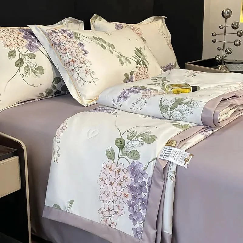 Summer Ice Cool Thin Quilt Comforter Soft Air Conditioning Quilt/Duvet/Blanket Bed Single Double Bed Skin-friendly Blanket 이불 - M & M Global