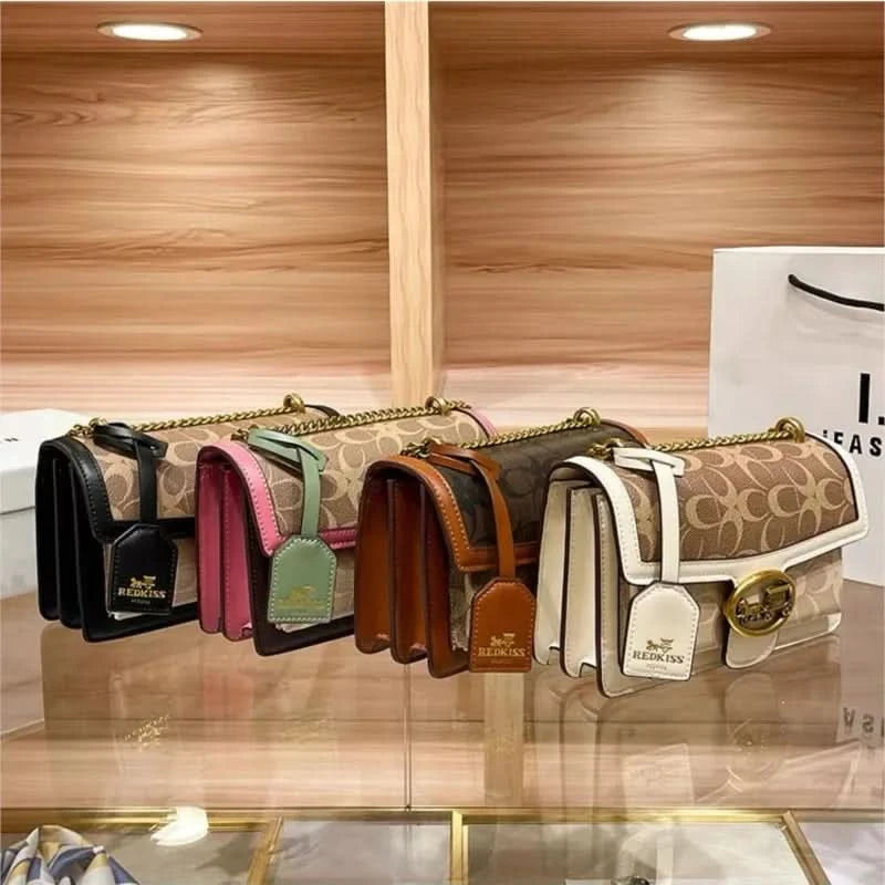 Light luxury women's bag 2025 new high-end color contrast single shoulder underarm bag designer fashionable crossbody small squa - M & M Global