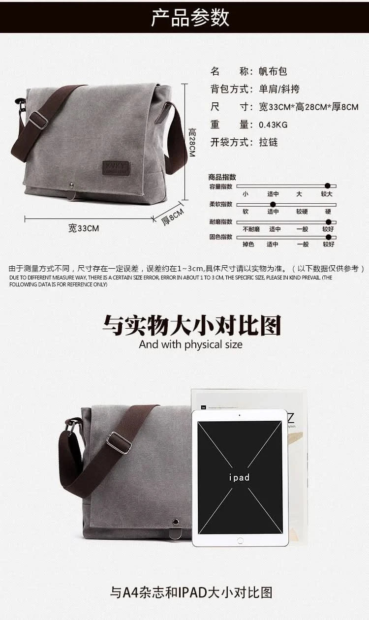 Men's multi-functional shoulder bag, leisure large capacity business travel bag, fashionable storage sling bag - M & M Global
