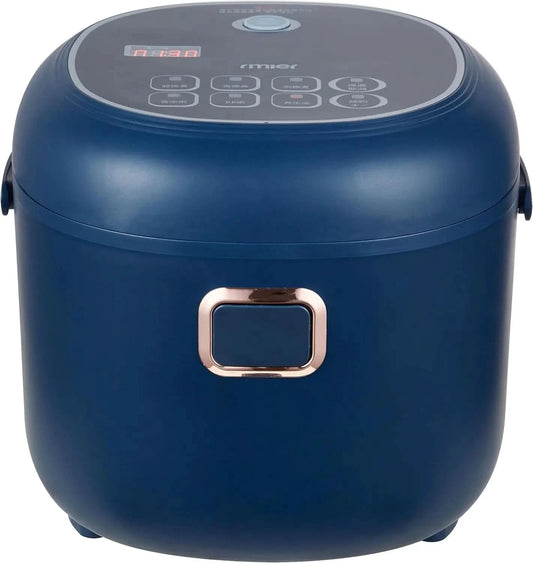 Mini Rice Cooker, 2L Portable Travel Rice Cooker For Car/Truck/Home, 12V/24V/110V Small Rice Cooker with Steam Tray(Blue) - M & M Global