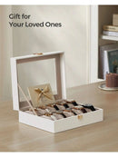 SONGMICS Watch Box, 10-Slot Watch Case with Large Glass Lid, Removable Watch Pillows, Watch Box Organizer, Gift for Loved Ones - M & M Global