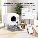 Extra Large Automatic Litter Box Self Cleaning for Multiple Cats, Odor-Free, App-Controlled, Ambient Light Waste Disposal