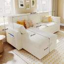 Authenticity guarantee.Sofa Bed- 2 in 1 Pull Out Couch Bed with Storage Chaise for Living Room, White Sherpa Couch.HOME