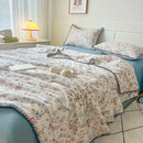 Summer Quilt Cotton Floral French Style Double  Air-conditioned Quilt, Double-layer Summer Blanket Comforter Duvet   이불 - M & M Global