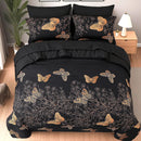 Elegant butterfly hot stamping design printed Comforter sets, 100% microfiber comfortable and breathable, machine washable