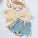 Summer 2pcs Children Clothes Sets Korea Moon Print Outfits Muslin Patchwork Casual Suits Kids Shorts T-shirt Boys Girls Outfits - M & M Global